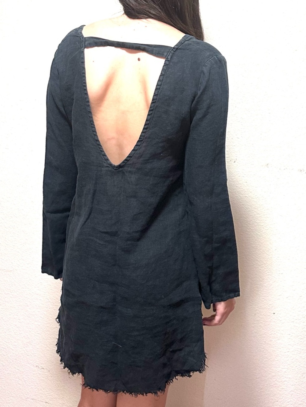 FAITHFULL Black Linen Mini Dress - Picture 2 of 4